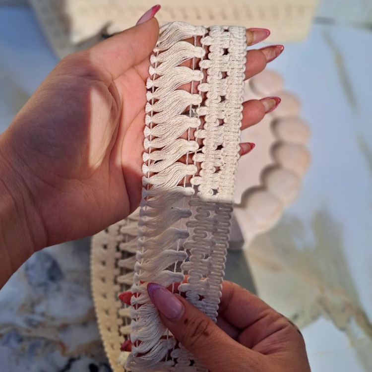 یراق ریشه ایی کتان رنگ کرم